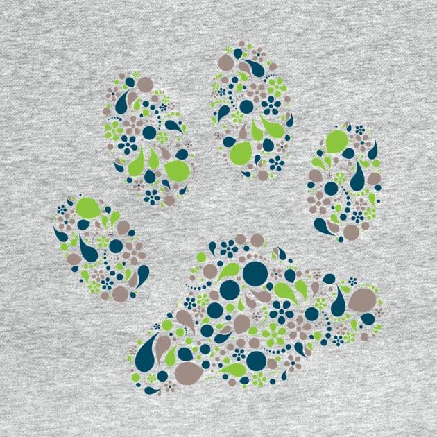 Paw Print in Modern Paisley Design by amyvanmeter